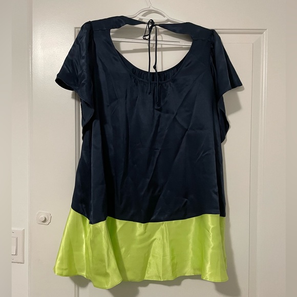 ANTHROPOLOGIE Navy Maeve Colorblock Tunic Blouse Size S NWT - Picture 5 of 6